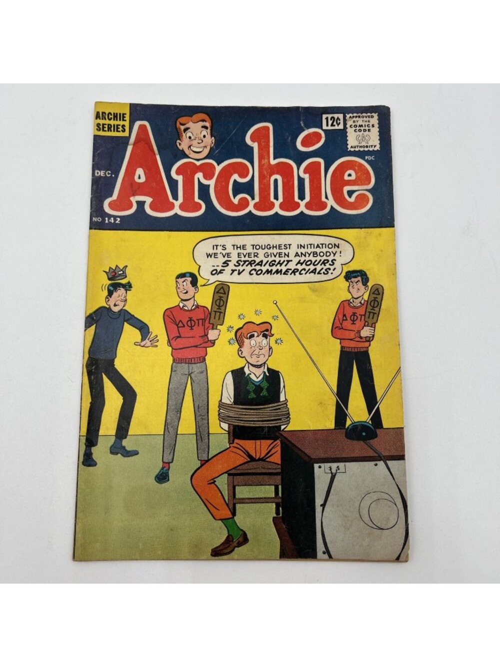 Archie #142 mlj 1963Jughead TV Commercial Frat Boy Hazing Initiation Bondage